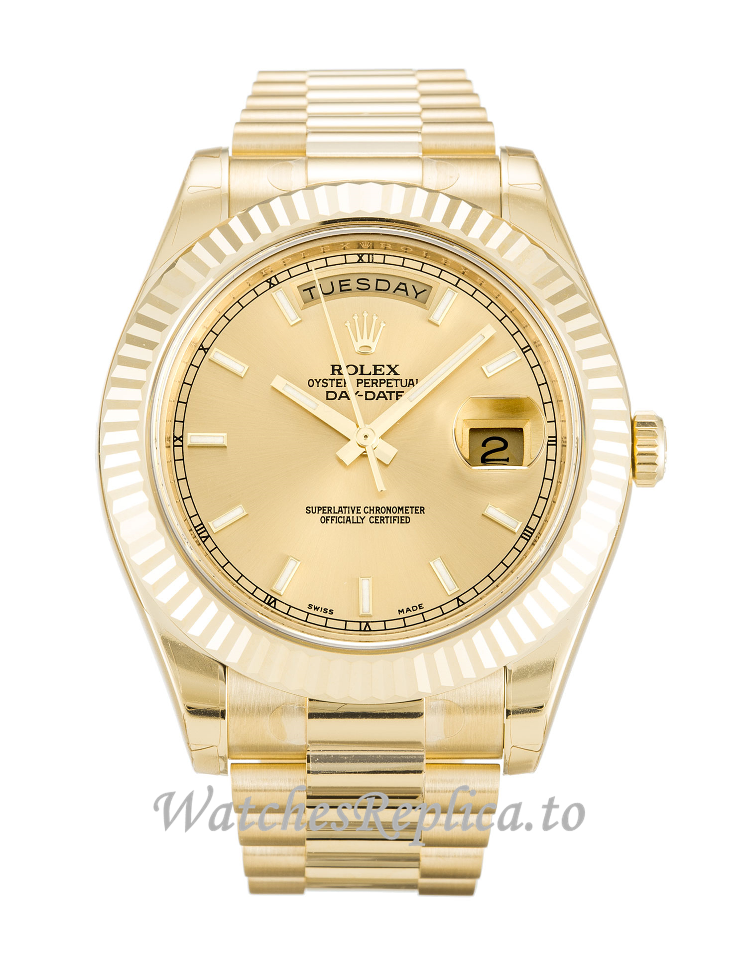 Rolex Day-Date II Champagne Dial 218238 - WatchesReplica.is