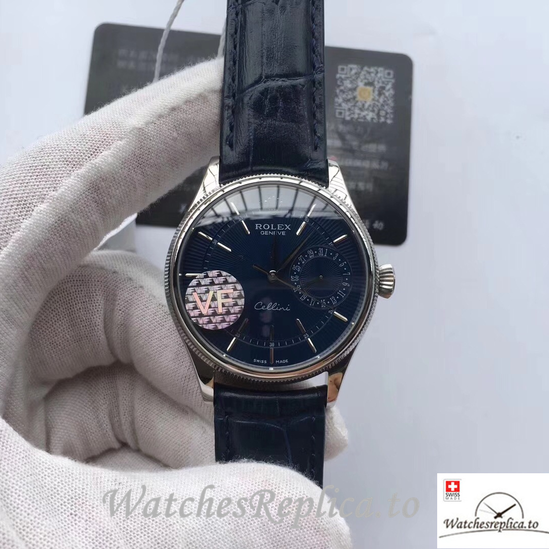 Swiss Rolex Cellini 50519-0013 Leather strap 39MM - WatchesReplica.is