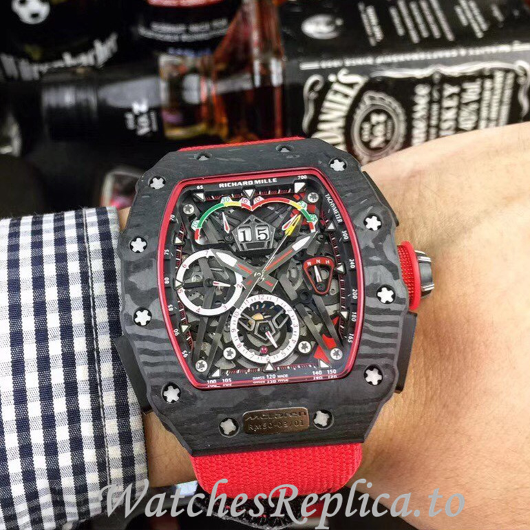 Richard Mille Replica RM011 Canvas strap 50MM - WatchesReplica.is