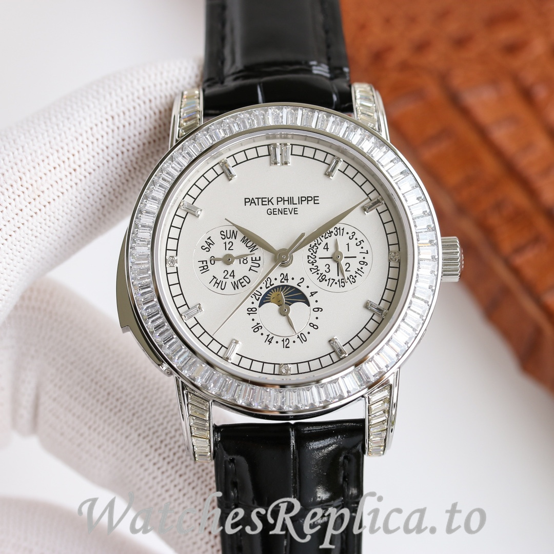 Patek Philippe Replica Complications 5073P Leather strap 42MM - WatchesReplica.is
