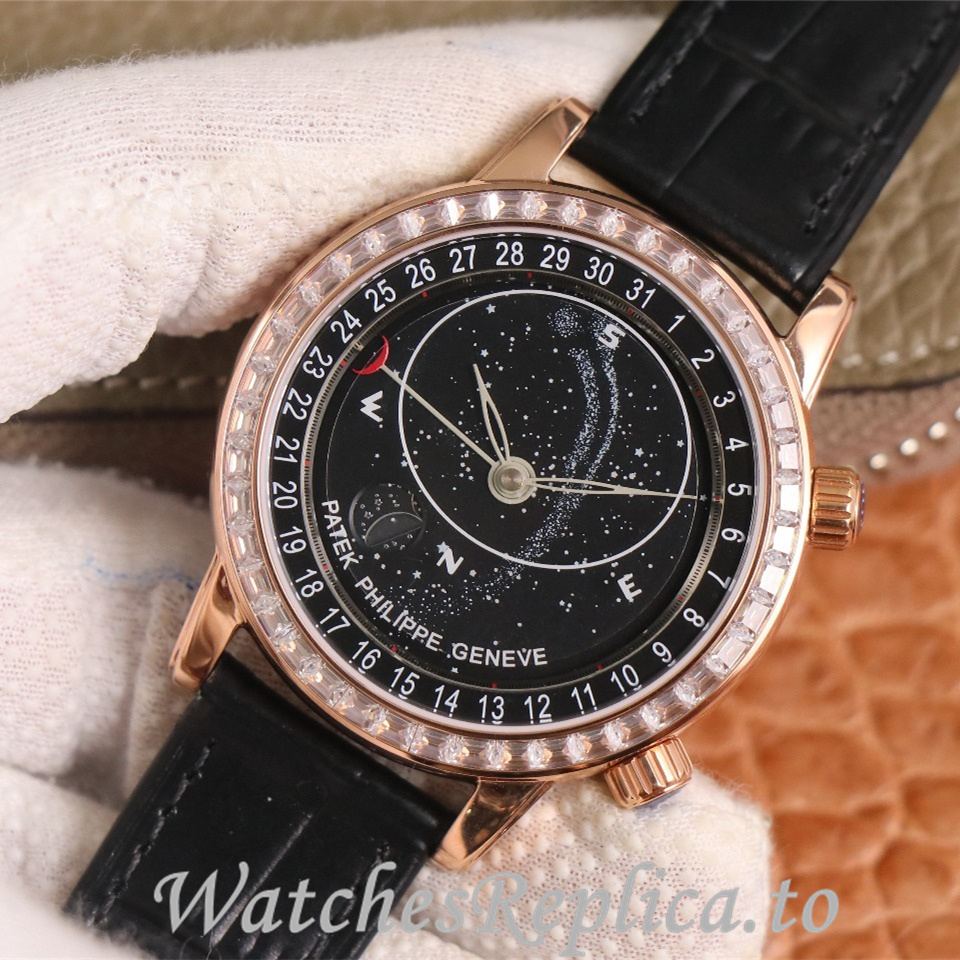 Patek Philippe Replica Complications 6104 Leather strap 44MM - WatchesReplica.is