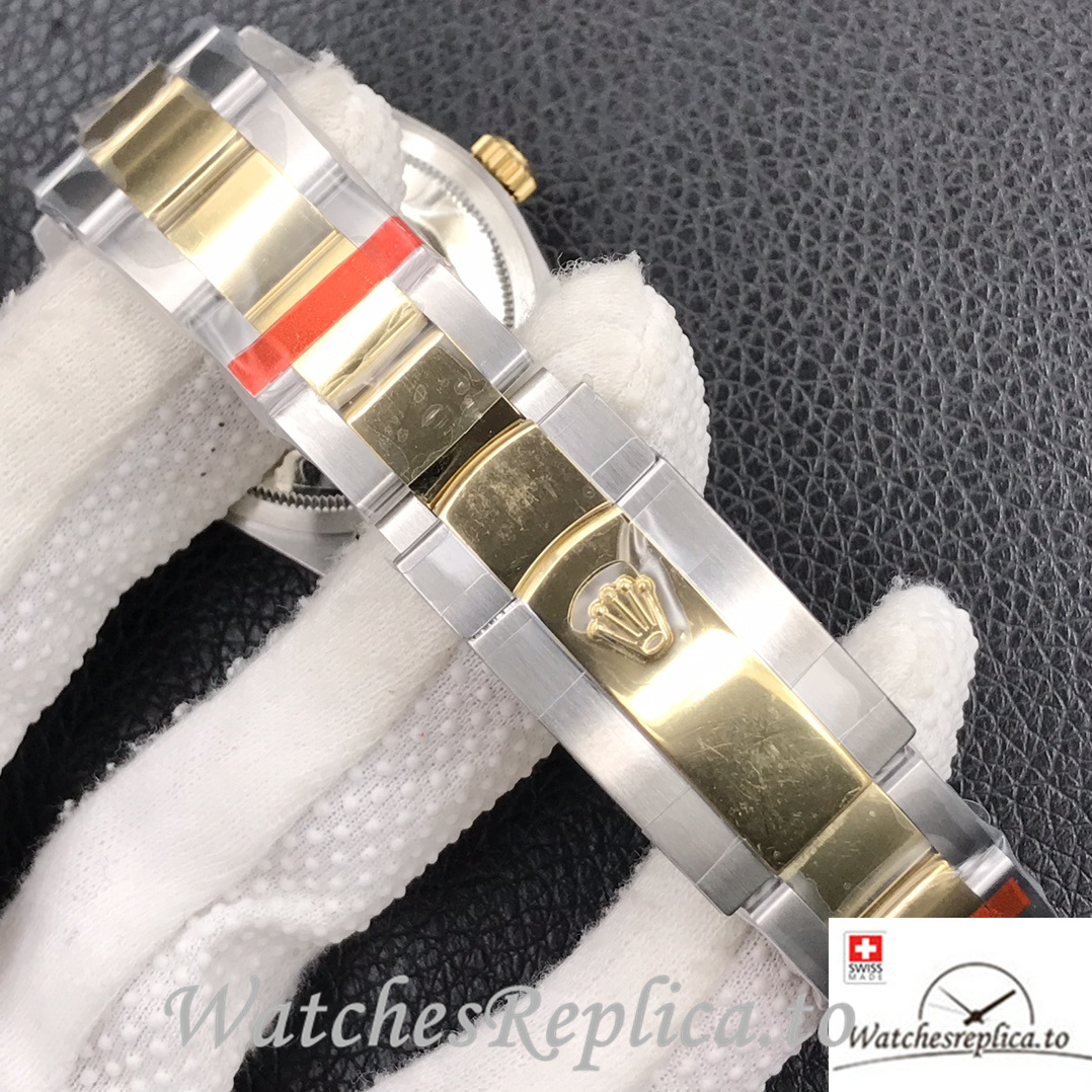 Swiss Rolex Datejust Replica Stainless steel strap 36MM Yellow Gold Green Dial Sticks Marks - WatchesReplica.is
