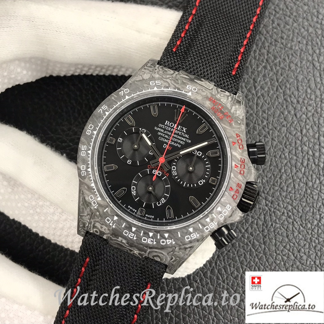 Swiss Rolex Daytona Replica Canvas strap 40MM - WatchesReplica.is