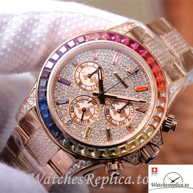 Swiss Rolex Daytona Replica 116598RBOW Rose Gold strap 40MM - WatchesReplica.is