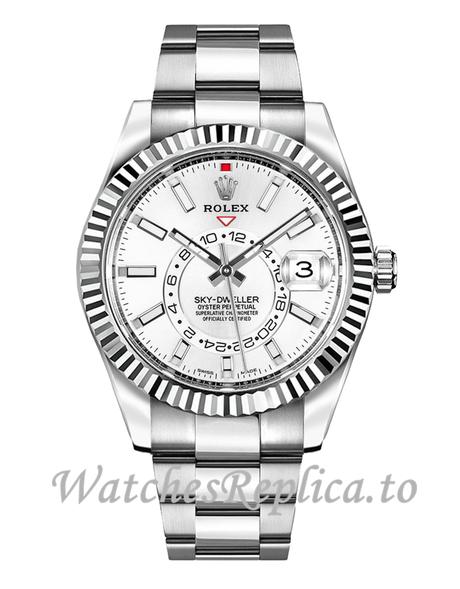 Fake Rolex Sky Dweller 326934 White Dial - WatchesReplica.is
