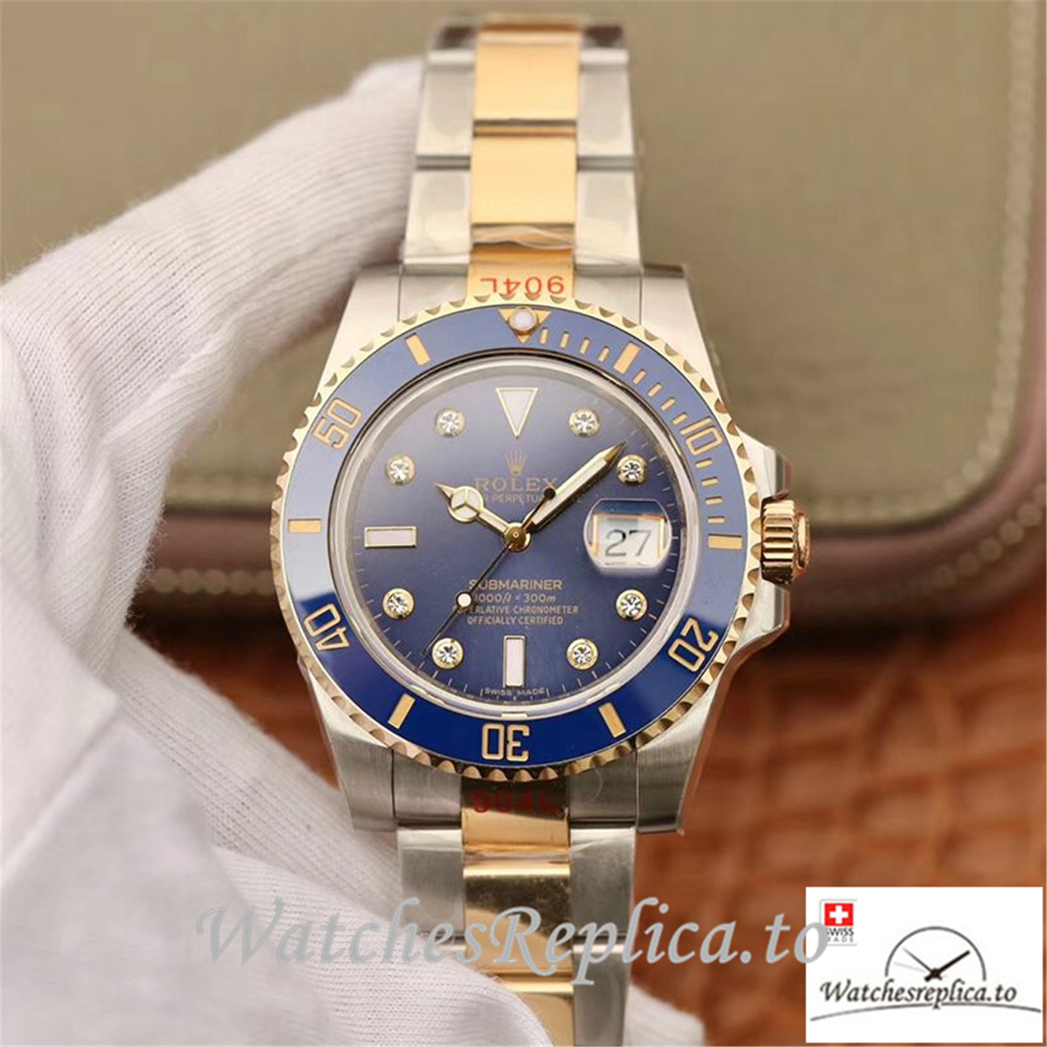 Swiss Rolex Submariner Date Replica 116613 Blue Bezel 40.5MM - WatchesReplica.is