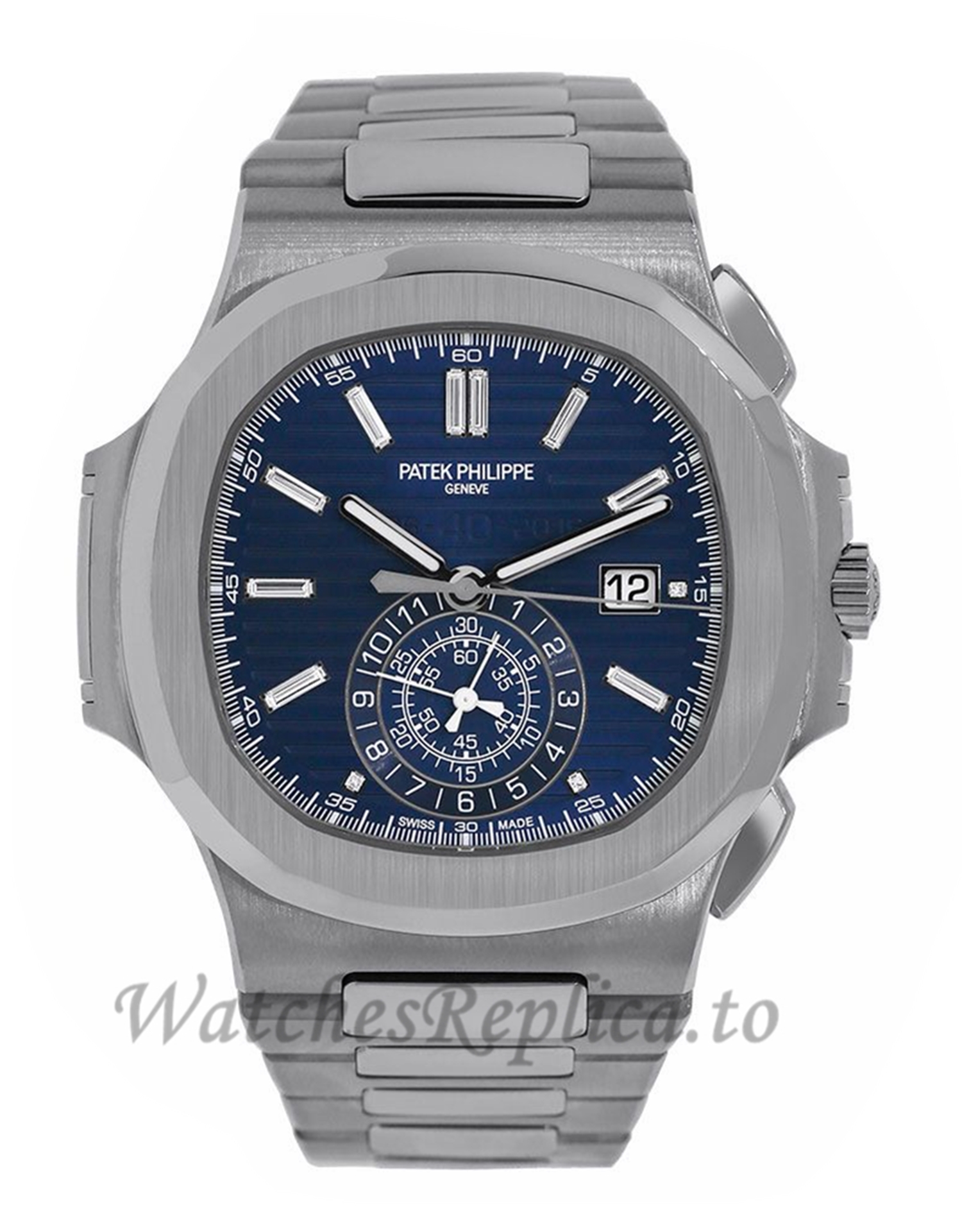 Patek Philippe Replica Nautilus 40th Anniversary White Gold 42MM Watch 59761G001 - WatchesReplica.is