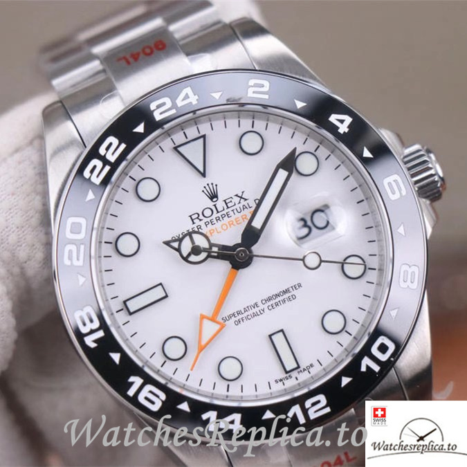 Swiss Rolex Explorer Replica 216570 77210 Stainless steel strap 42MM White Dial - WatchesReplica.is