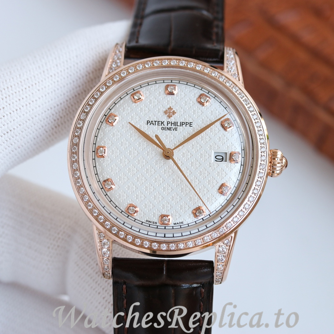 Patek Philippe Replica Complications Leather strap 40MM - WatchesReplica.is