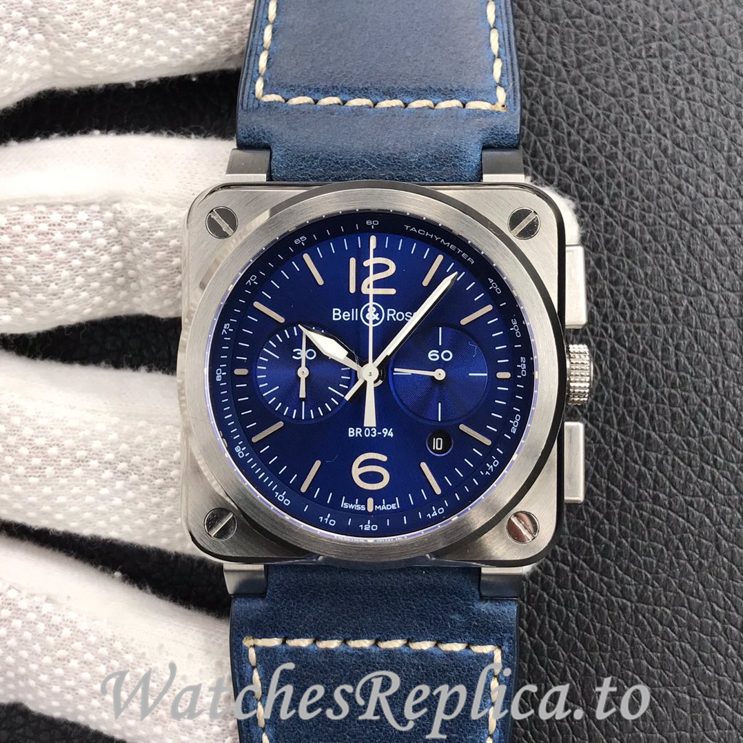 Bell Ross Replica BR 03 BR03-94 Leather strap 42MM - WatchesReplica.is