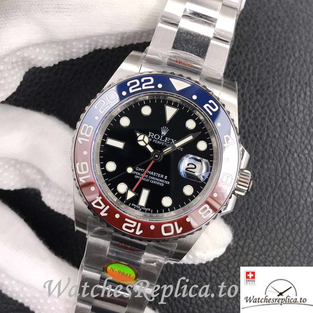 Swiss Rolex GMT-Master 126710 Replica Stainless steel strap 40MM - WatchesReplica.is