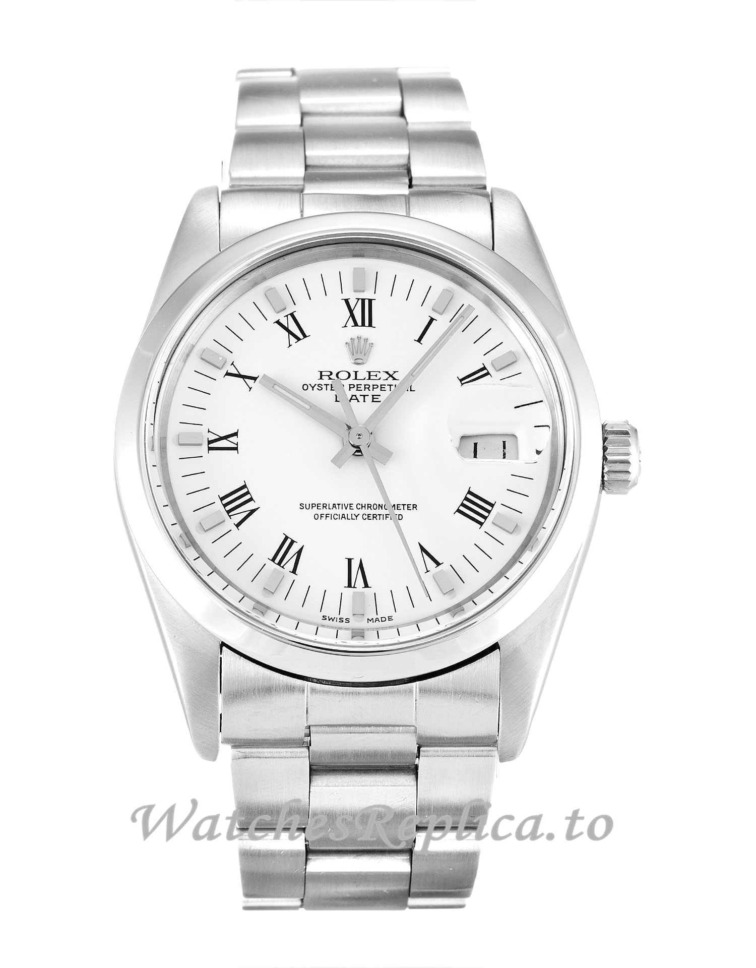 Rolex Oyster Perpetual Date White Dial 15000-34 MM - WatchesReplica.is