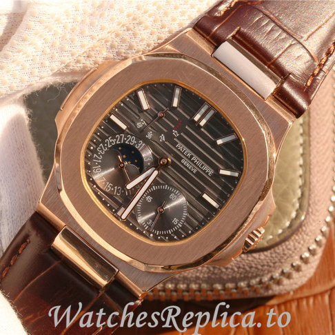 Patek Philippe Replica Nautilus 5712 Leather strap 40MM - WatchesReplica.is