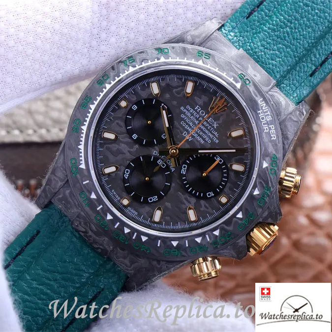 Swiss Rolex Daytona Replica Leather strap 40MM - WatchesReplica.is