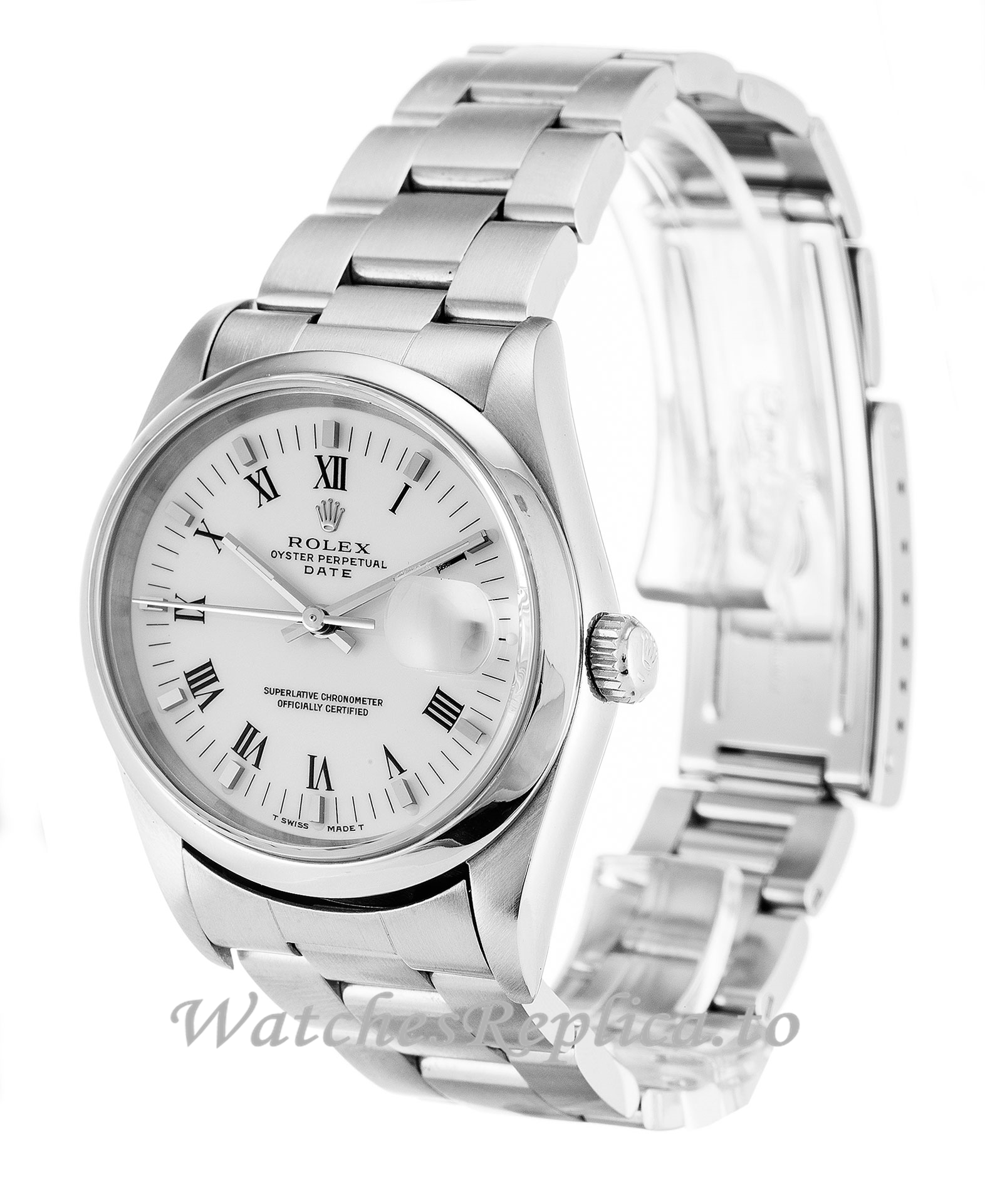 Rolex Oyster Perpetual Date White Dial 15200-34 MM - WatchesReplica.is