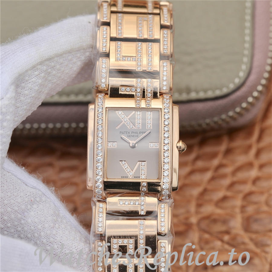 Patek Philippe Replica Twenty-4 4909 Rose Gold strap 26.3MM - WatchesReplica.is