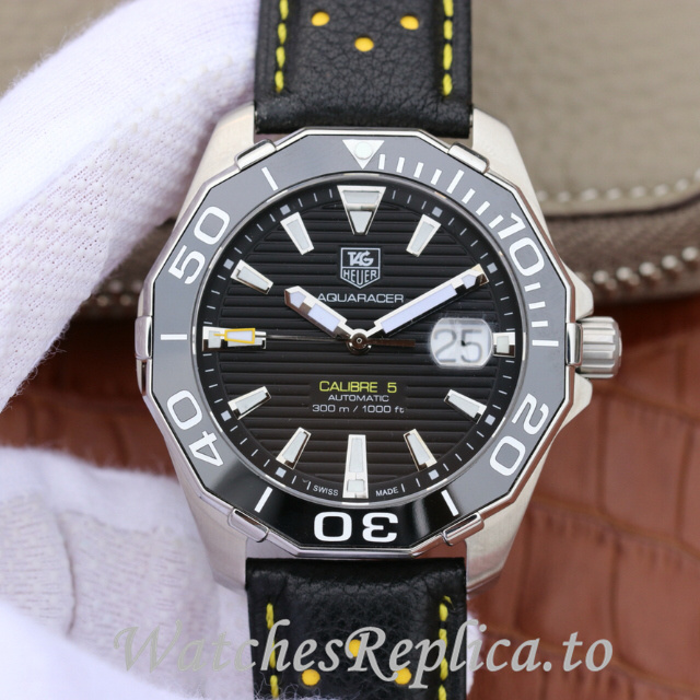 Tag Heuer Replica Aquaracer Leather strap 43MM - WatchesReplica.is