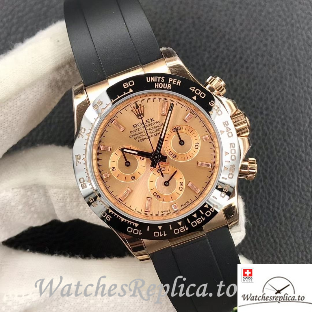 Swiss Rolex Daytona Replica 116515LN Rubber strap 40MM - WatchesReplica.is