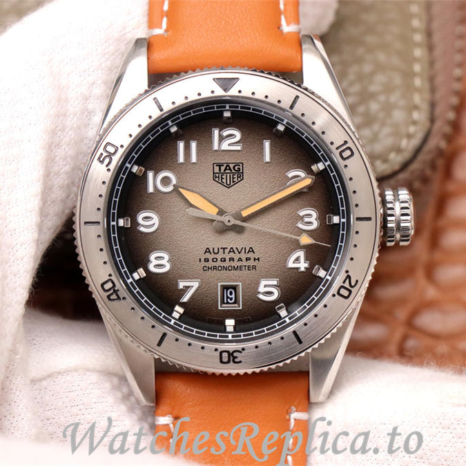 Tag Heuer Replica Autavia Leather strap 42MM - WatchesReplica.is