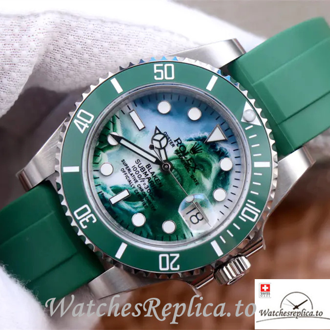 Swiss Rolex Submariner Replica Rubber strap 40MM - WatchesReplica.is