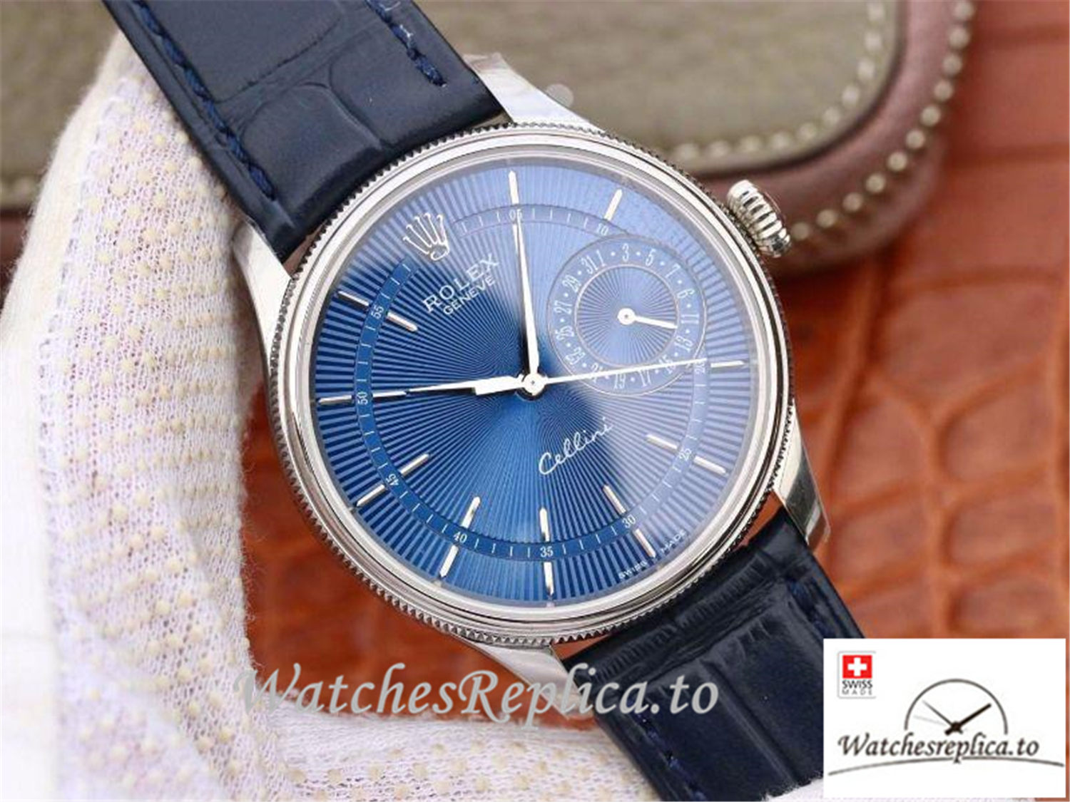 Swiss Rolex Celini Replica 50515 001 Blue Dial 39MM - WatchesReplica.is