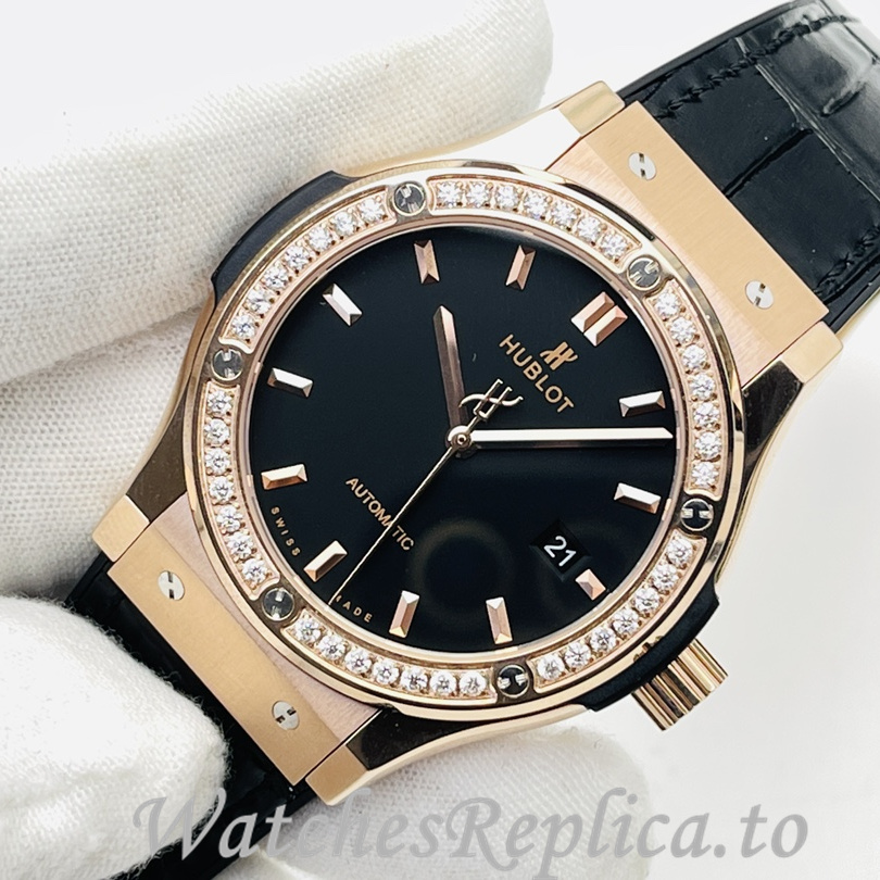 Hublot Replica Big Bang Sang Bleu Leather strap 42MM - WatchesReplica.is