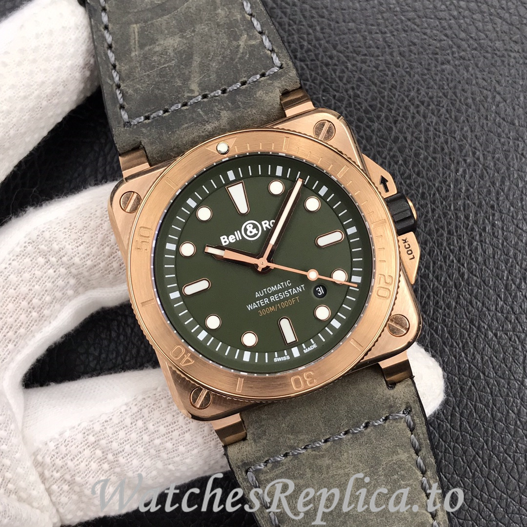 Bell Ross Replica BR 03 BR0392-CAMO-CE/SRB Leather strap 42MM - WatchesReplica.is