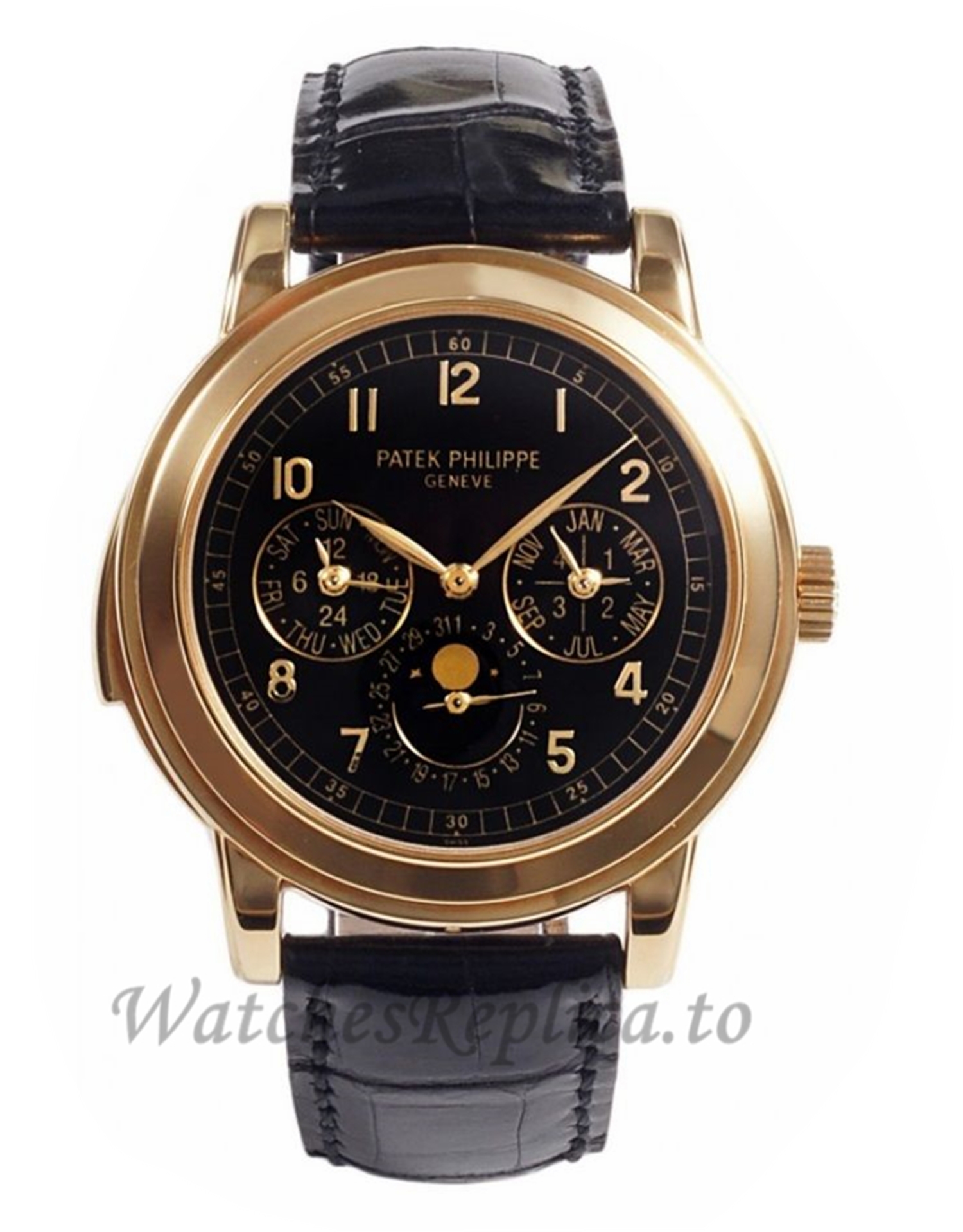 Patek Philippe Replica Grand Complications Rose Gold Perpetual Calendar Watch 5074R001 - WatchesReplica.is