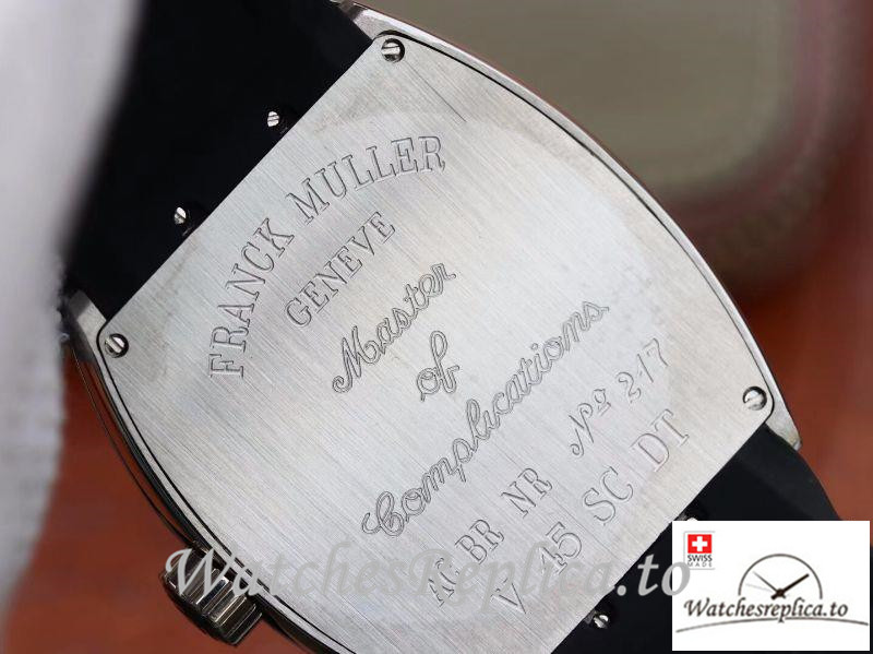 Swiss Franck Muller Vanguard Replica V45-03 Black Strap 45MM - WatchesReplica.is