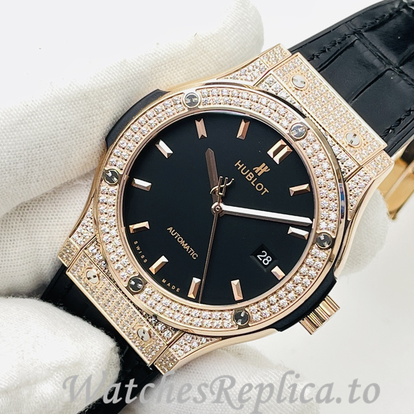 Hublot Replica Big Bang Sang Bleu Leather strap 42MM - WatchesReplica.is