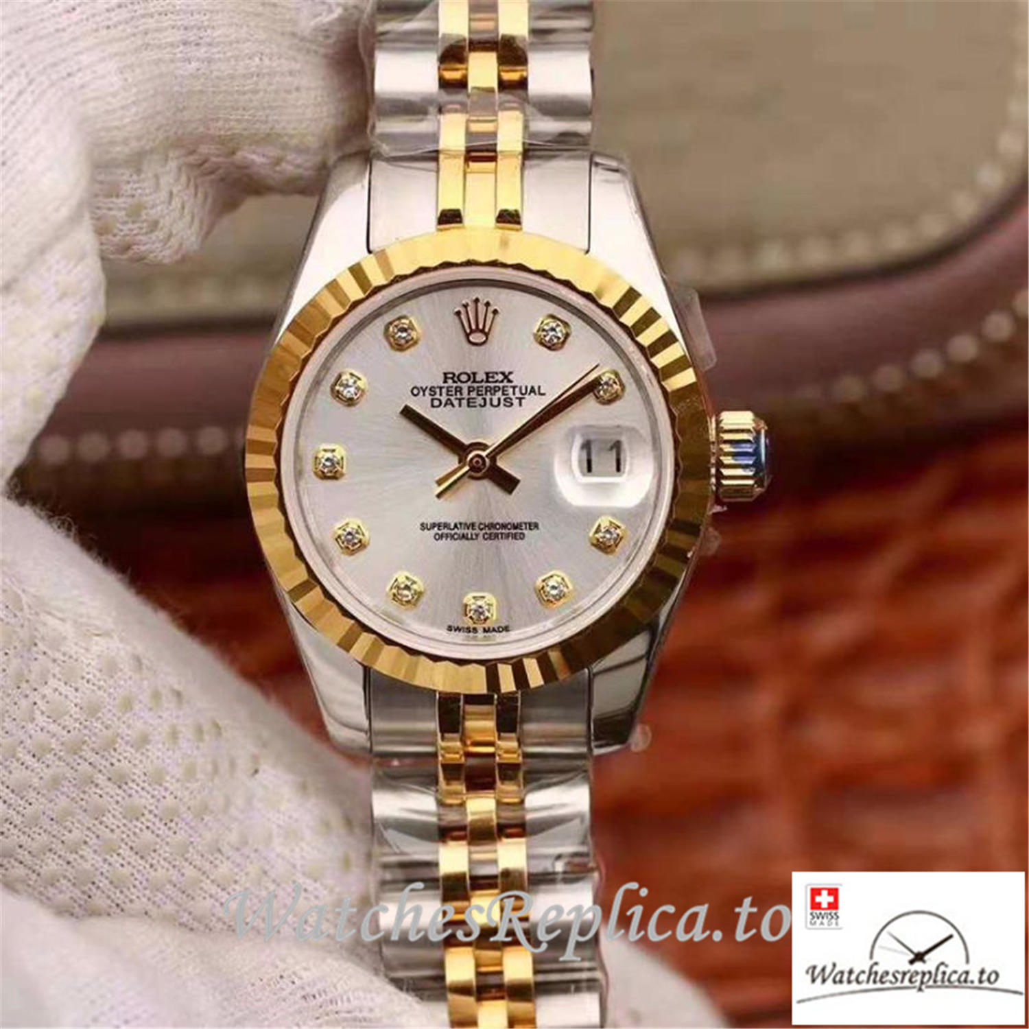 Swiss Rolex Datejust Replica 199866 Silver Dial 26MM - WatchesReplica.is