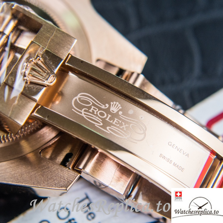 Swiss Rolex GMT-Master Replica 126716 Rose Gold strap 40MM - WatchesReplica.is