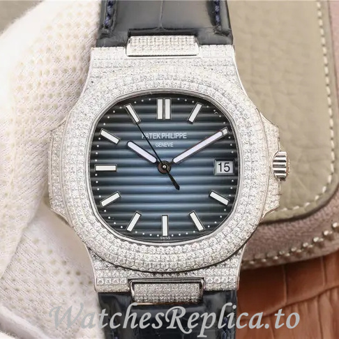 Patek Philippe Replica Nautilus 5719 Leather strap 40MM - WatchesReplica.is