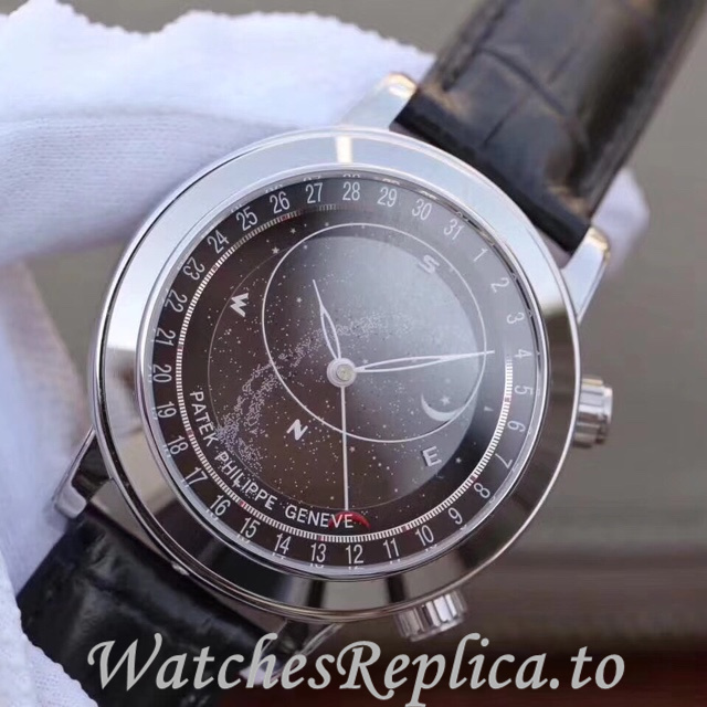 Patek Philippe Replica Complications 6102 Leather strap 44MM - WatchesReplica.is