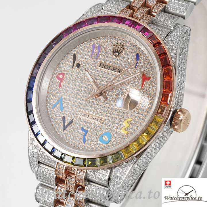 Swiss Rolex Datejust Replica 1263341 0018 Stainless steel strap 41MM Rose Gold - WatchesReplica.is