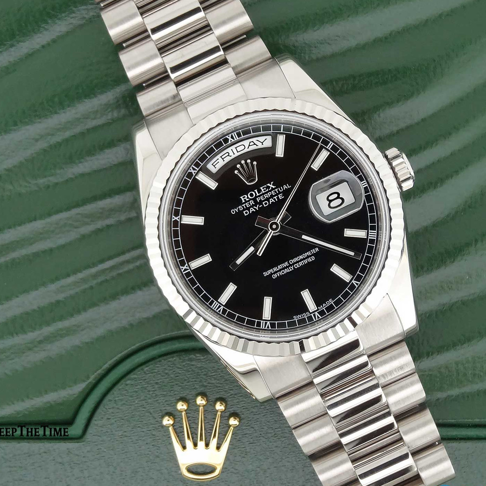 Rolex Day-Date Black Dial 118239 - WatchesReplica.is