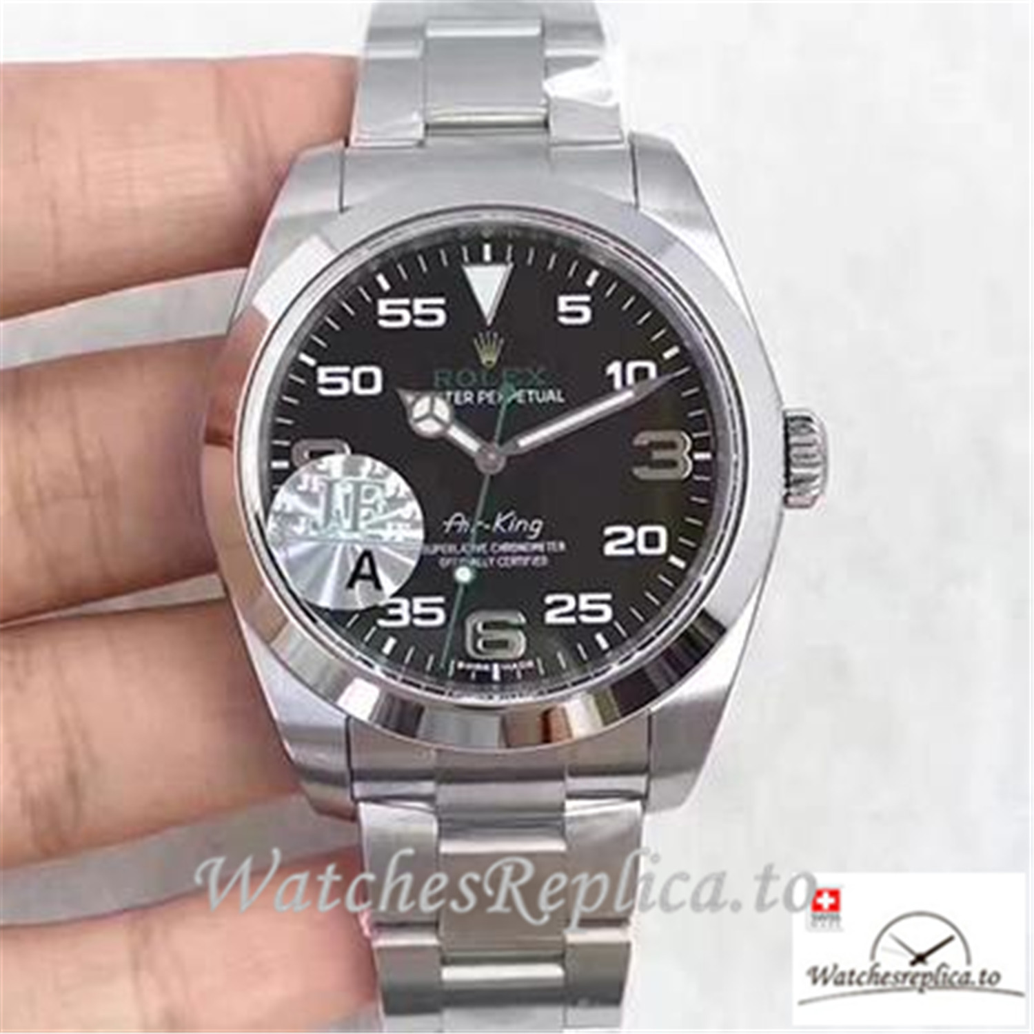 Swiss Rolex AIR King Replica 116900 001 Black Dial 41MM - WatchesReplica.is