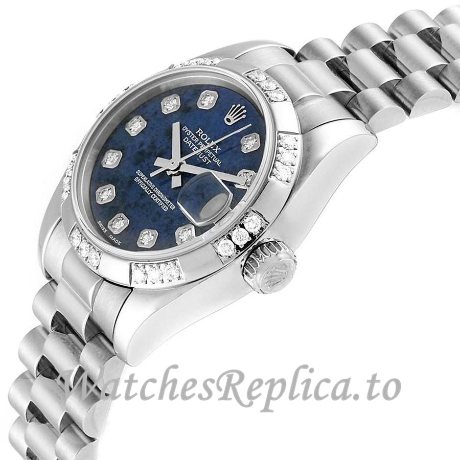 Replica Rolex Datejust 179369 Presidential Diamond Bezel Women's 26MM - WatchesReplica.is
