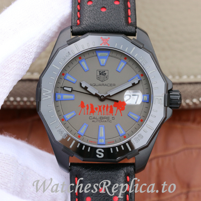 Tag Heuer Replica Aquaracer Leather strap 43MM - WatchesReplica.is