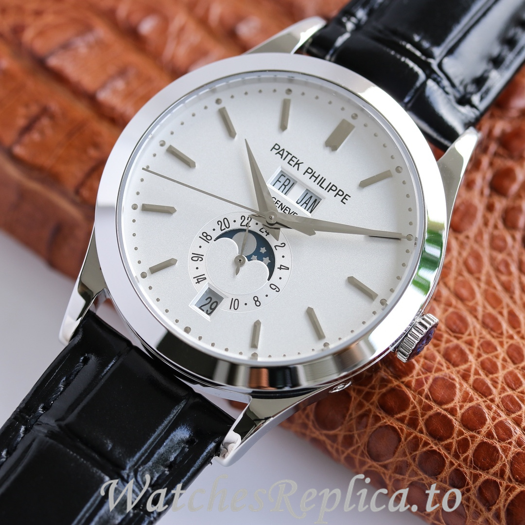 Patek Philippe Replica Complications 5205R Leather strap 38.5MM - WatchesReplica.is