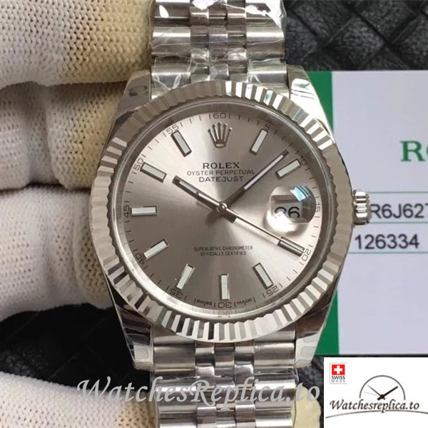 Swiss Rolex Datejust Replica m126334-0004 Stainless steel strap 41MM - WatchesReplica.is