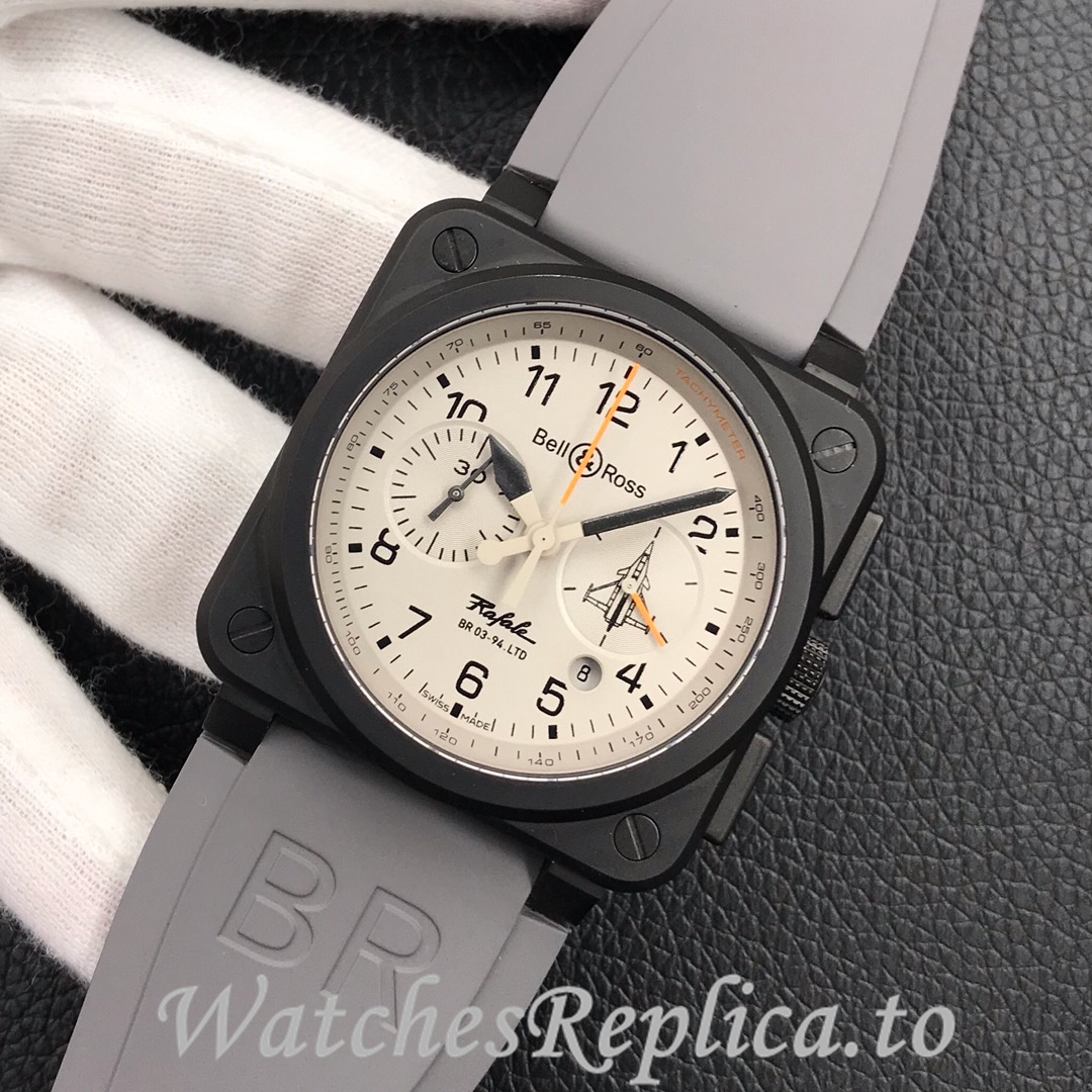 Bell Ross Replica BR 03 BR03-94 Rubber strap 42MM - WatchesReplica.is