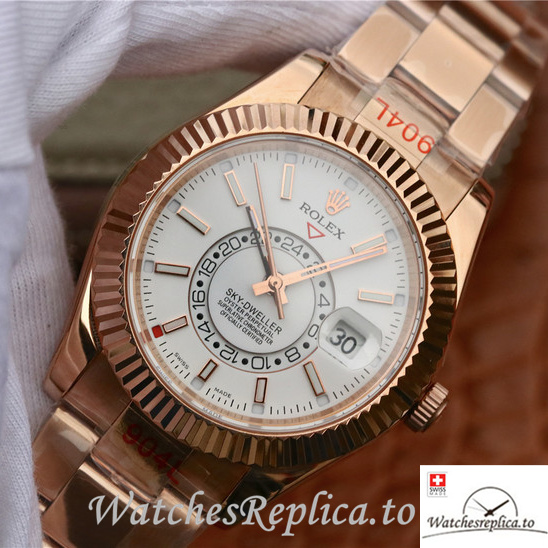 Swiss Rolex Oyster Perpetual Replica 326935-0005 Rose Gold strap 42MM - WatchesReplica.is