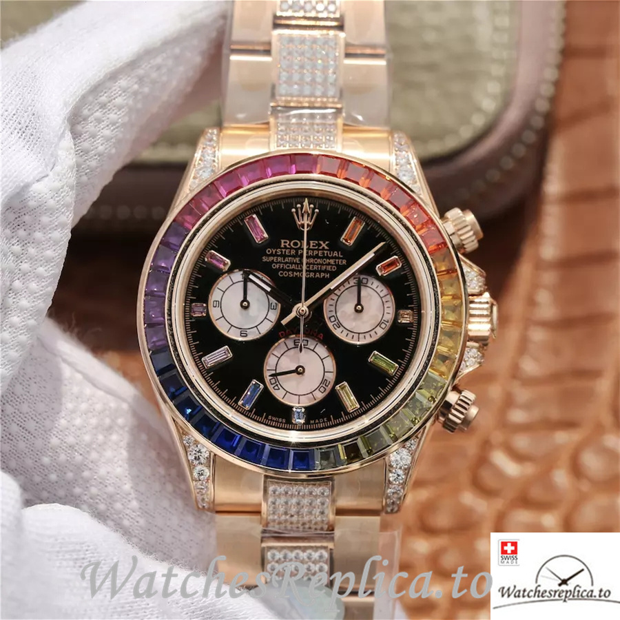 Swiss Rolex Daytona Replica 116595RBOW Rose Gold strap 40MM - WatchesReplica.is