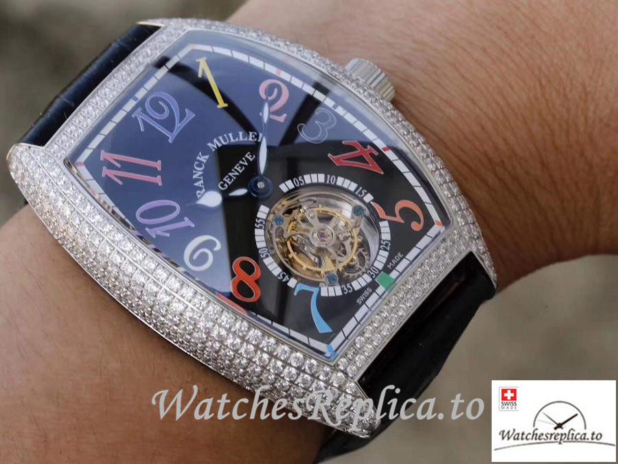 Swiss Franck Muller Crazy Color Dreams Tourbillon Replica Diamonds Bezel 39.5 MM×55.3 MM - WatchesReplica.is