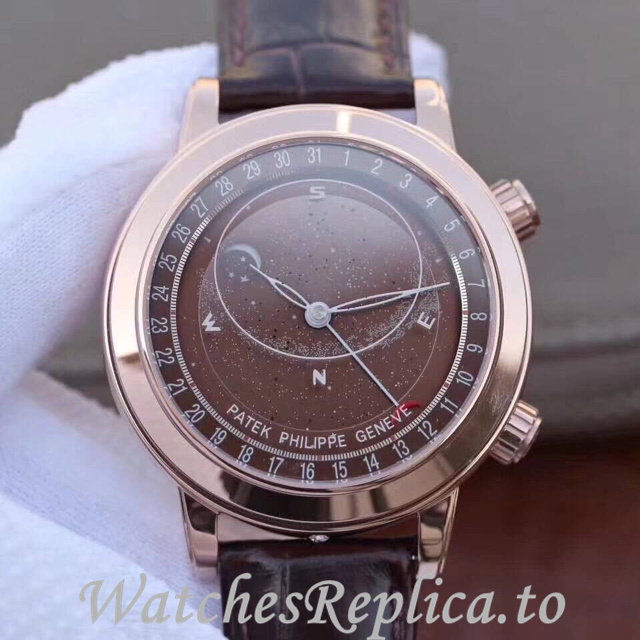 Patek Philippe Replica Complications 6102 Leather strap 44MM - WatchesReplica.is