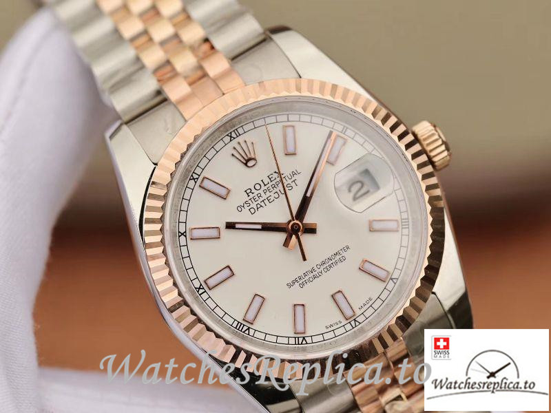 Swiss Rolex Datejust Replica 126233 Rose gold Bezel 36MM - WatchesReplica.is