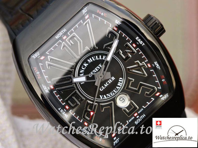 Swiss Franck Muller Vanguard Replica V45-05 Black Strap 45MM - WatchesReplica.is