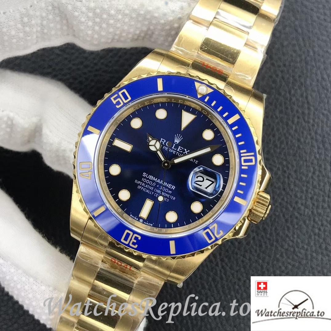 Swiss Rolex Submariner 126618 Replica Yellow Gold strap 41MM - WatchesReplica.is