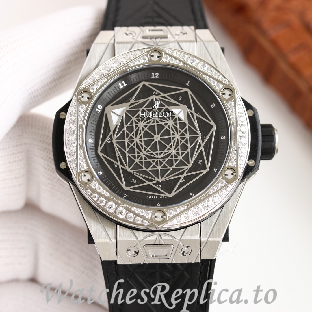 Hublot Replica Big Bang Elemental Material Chronograph v2 Rubber strap 45MM - WatchesReplica.is